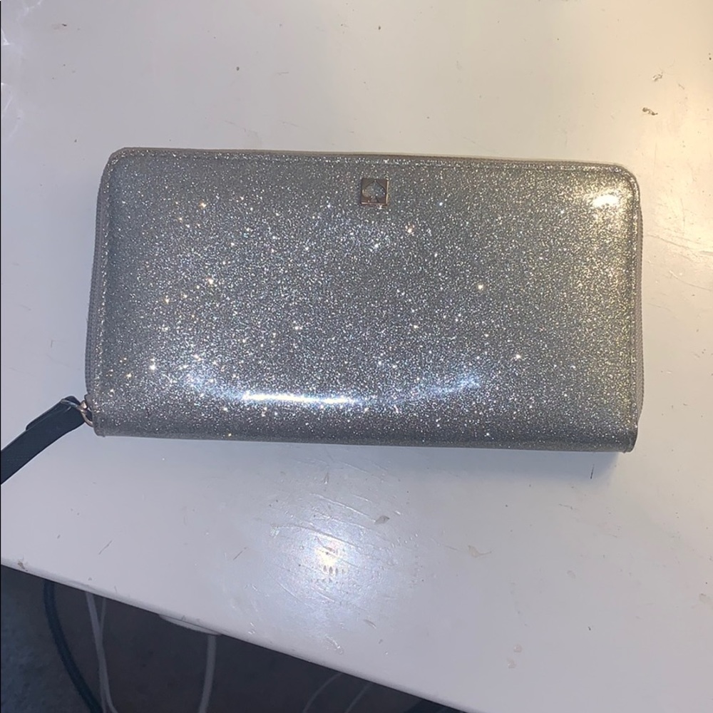 Authentic Kate Spade silver sparkle wallet